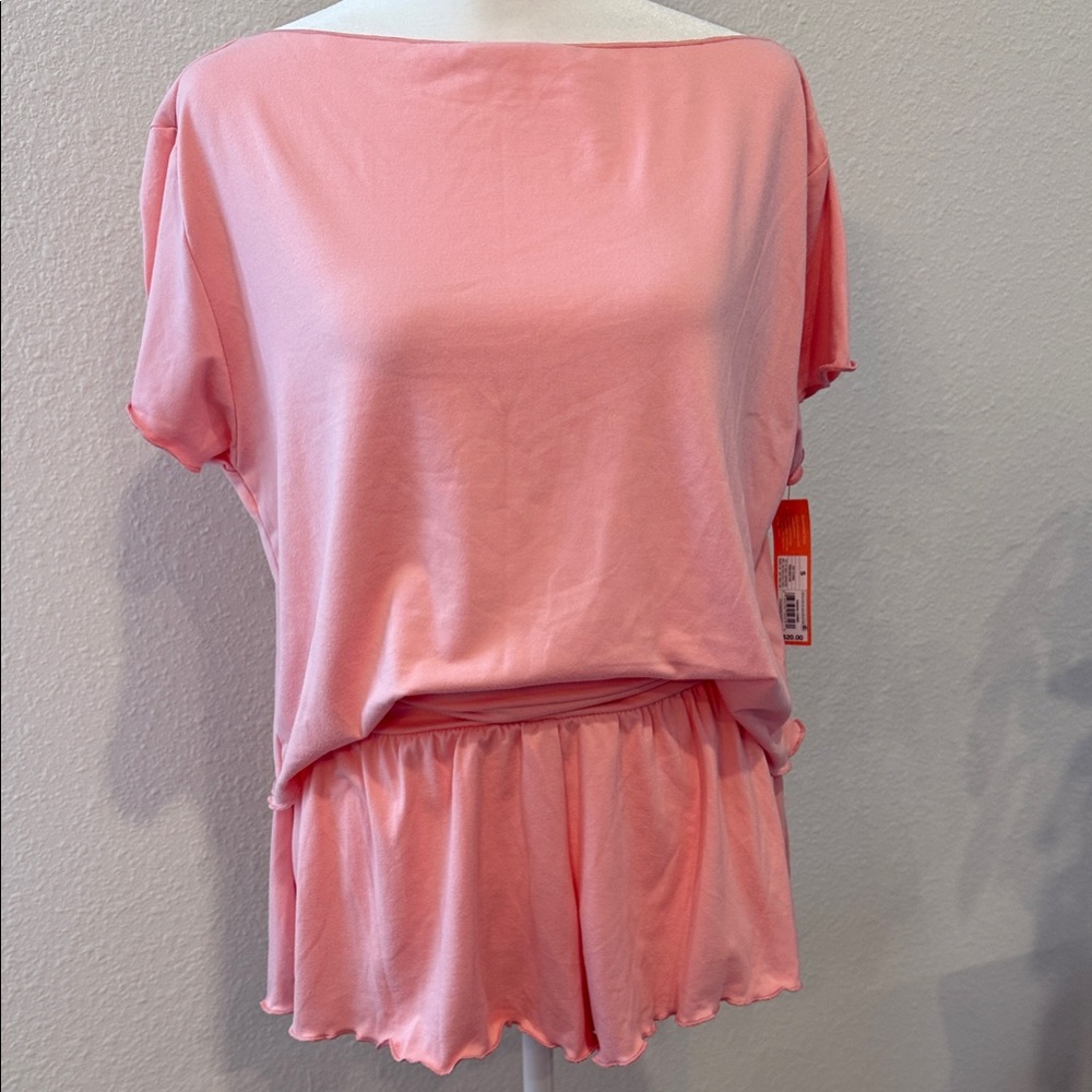 Peach Short Sleeve Top and Shorts Set